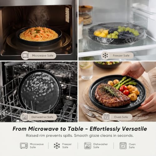 Black Plates and Bowls Sets (12 Count)