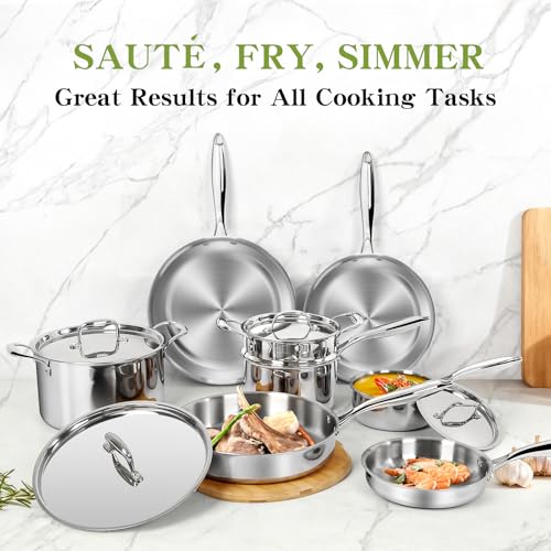 Triple Ply Stainless Steel Pots and Pans Set