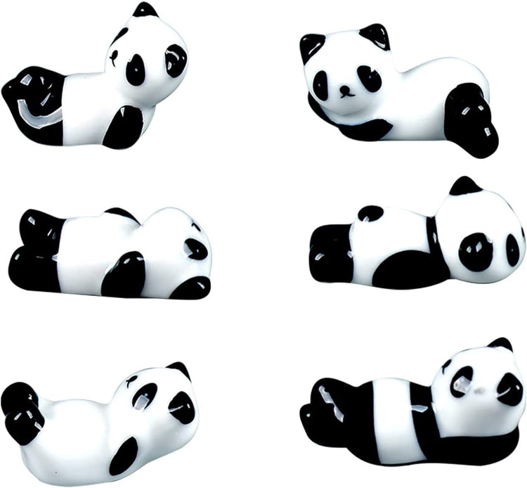 YEYILILINHONG 6PCS Cute Ceramic Panda Chopsticks Rest Rack Stand Holder for Chopsticks, Ceramic Ware Chopsticks Stand Rest Rack，Gift for Boys Girls Kids