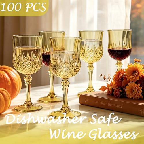 100Pack Plastic Wine Glasses (100 Count)