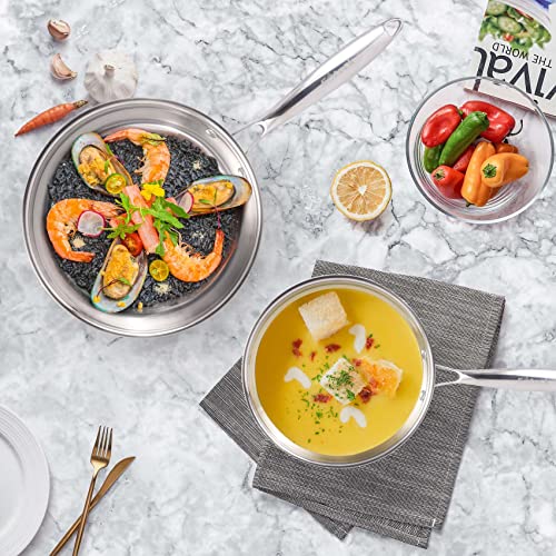 Tri Ply 304 Stainless Steel Frying Pan Set (8" & 10")