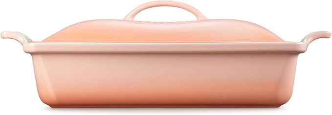 Le Creuset Stoneware Heritage Covered Rectangular Casserole, 4 qt. (12" x 9"), Peche