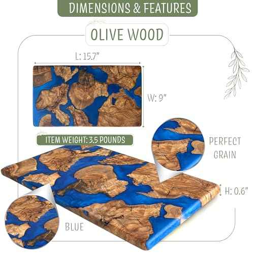 Handmade Olive Wood Resin Cutting Board