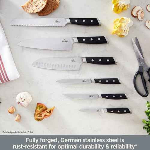 Forged German Stainless Steel Kitchen Knife Block Set (12 Count)