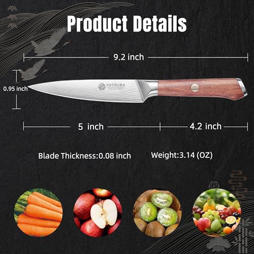 5 Inch Japanese Utility Knife with Full Tang Rosewood Handle