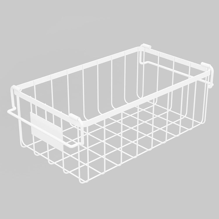 Freezer Storage Organize Baskets - 4 Pack Stackable Deep Freezer Organizer Bins for Most 7 Cu.FT Chest Freezer with Handles, Sturdy but Light, Metal Coated, Add Space, Easy to Reach