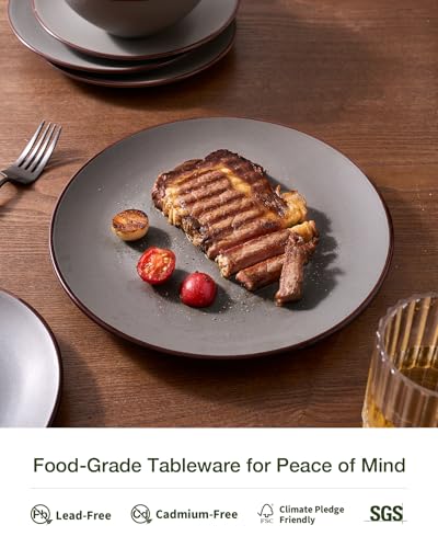 Venus Plates and Bowls Sets (Dark Gray / Serves 4 (12pc))