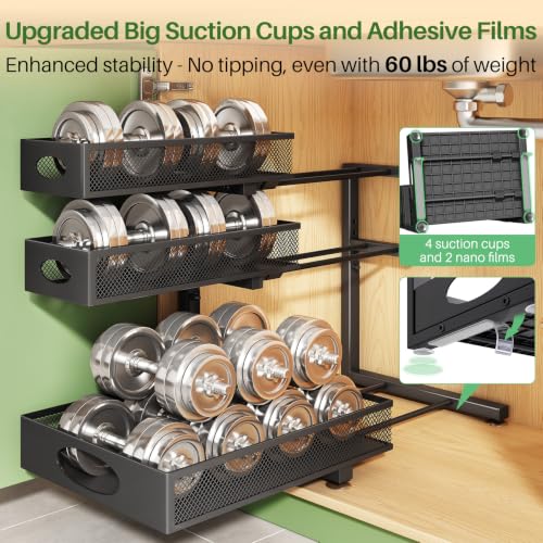 Under Sink Organizer 3 (2-Pack / Black)