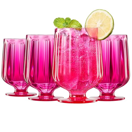 15oz Unbreakable Premium Drinking Glasses Set of 4 (4 Count)