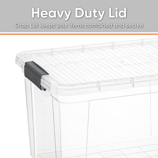14.7 Quart Clear Plastic Storage Boxes with Lids (2 Count)