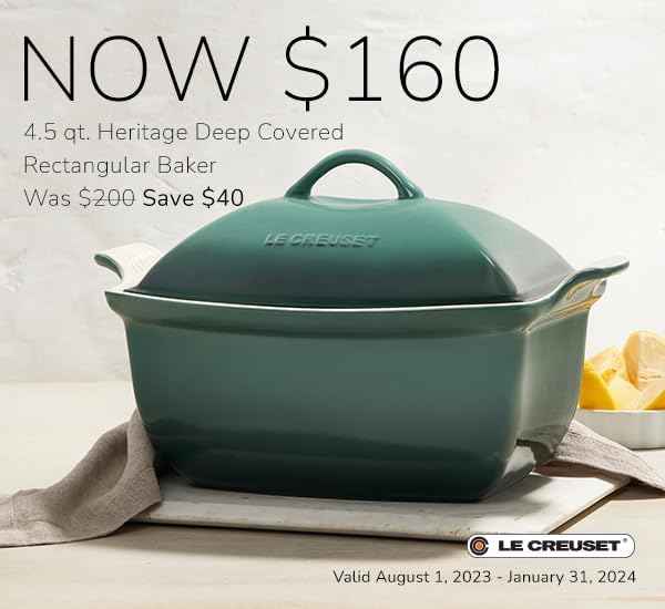 Le Creuset Heritage Stoneware Deep Baker with Lid, 4.5 qt., Artichaut