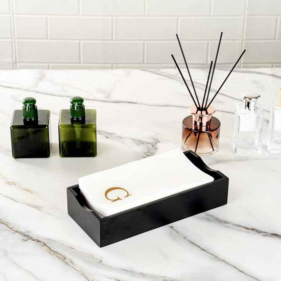 Luxenap 15.8 X 7.9 Inch Linen-Feel Guest Towels, 2000 Lettered Hand Towels - Gold Letter 'G', Sans Serif Font, White Paper Dinner Napkins, airlaid, For Restrooms And Tables - Restaurantware