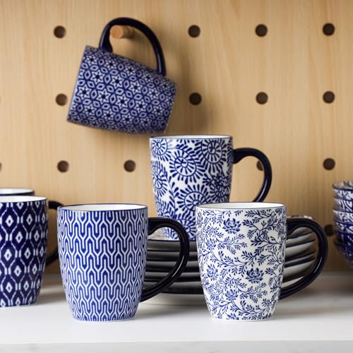 Ceramic Dinnerware Sets for 6 (Vintage Blue A / 24 Pieces)