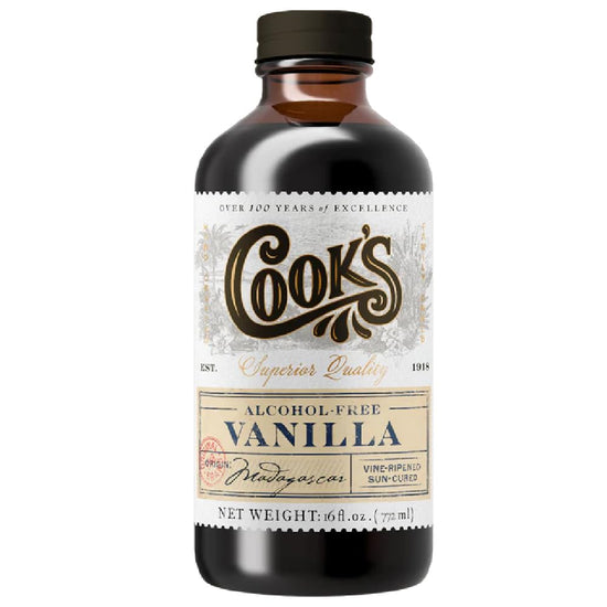 Cook's, Alcohol Free Pure Vanilla Flavoring, for Cooking, Baking, Desserts, Madagascar Vanilla Non-Alcoholic Extract Alternative, 16oz - Nestoria