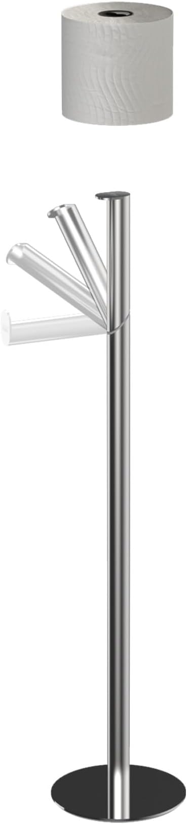 Joseph Joseph EasyStore Luxe 2 in 1 Free-Standing Toilet Paper Holder Stand, Premium Stainless Steel, Up to 4 Toilet Roll Storage