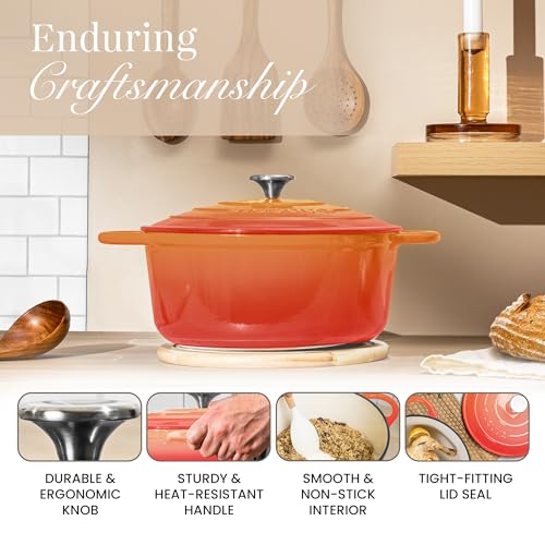 Enamelled Cast Iron Dutch Oven Pot with Lid