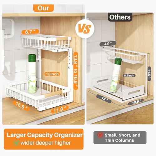 Under Sink Organizer (Large-2-Pack / White)