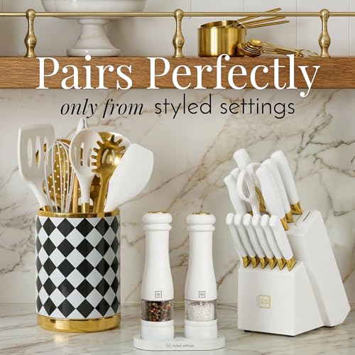 Electric Salt and Pepper Grinder Set (White)