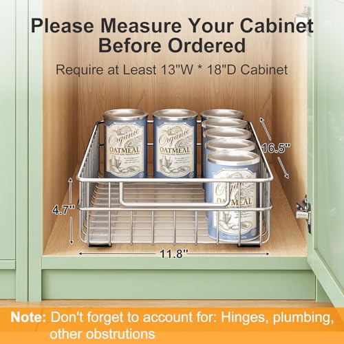 Pull out Cabinet Organizer ((11.8"W x 16.5"D x 4.7"H))