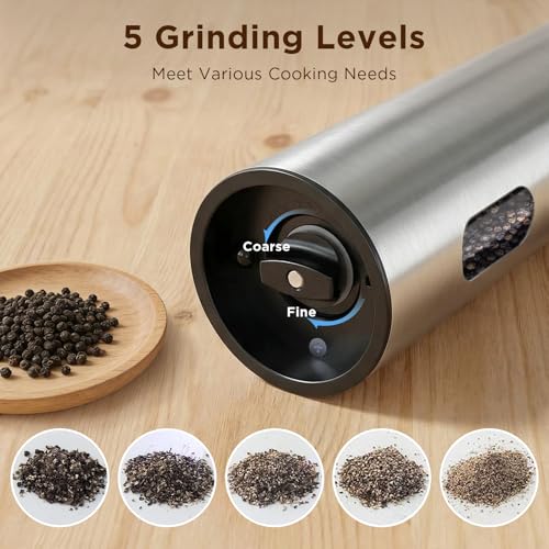 Electric Salt and Pepper Grinder Set