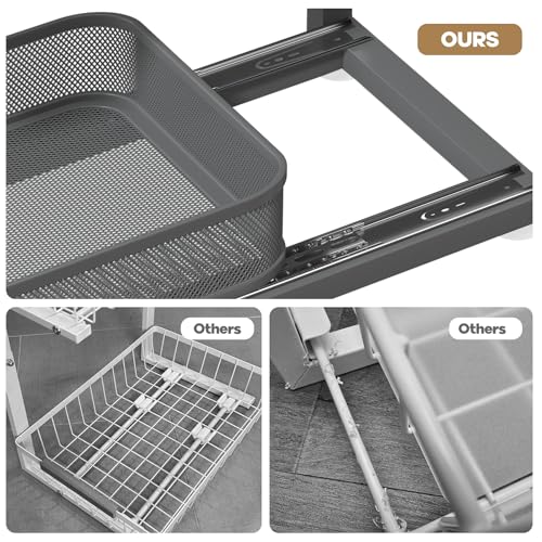 2 Pack 21.3 IN Depth Under Sink Organizer With Next (Gun Gray / 2 Pack-21.3"Dx11.8"-16.5"H)