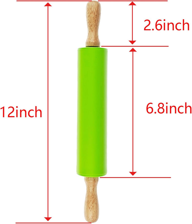 6 Pack Small Rolling Pin for Kids, Kids Rolling Pin for Home Kitchen (6 colors) (12 Inch)