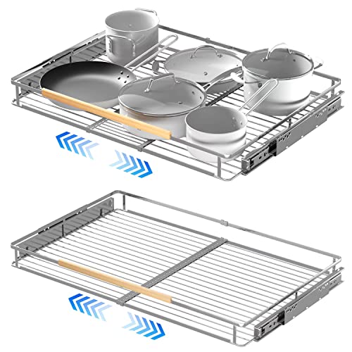 Pull Out Cabinet Organizer (2Pack / Large- 23~39.8"W x 22.5"D)