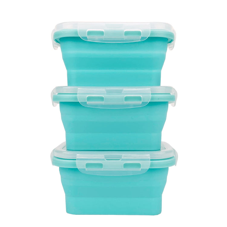3piece Collapsible Food Storage Containers with Lids (3 Count)