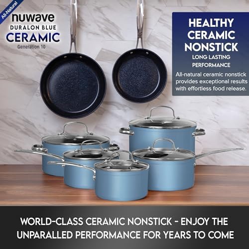 Healthy Duralon Blue Ceramic Nonstick Cookware Set