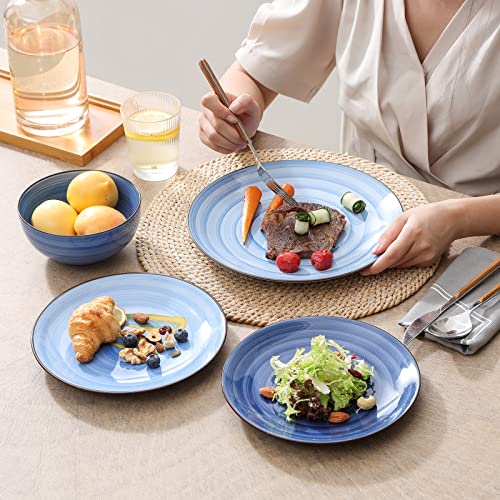 Ceramic Dinnerware Sets (Gradient Blue / 12 Pieces)