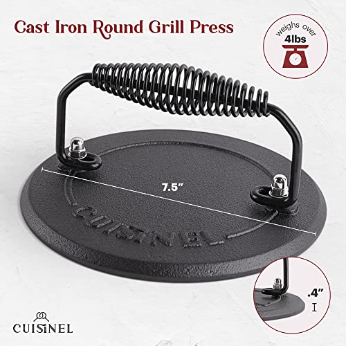 Cast Iron Skillet + Grill Press + Scraper Set (Skillet + Grill Press / 10")