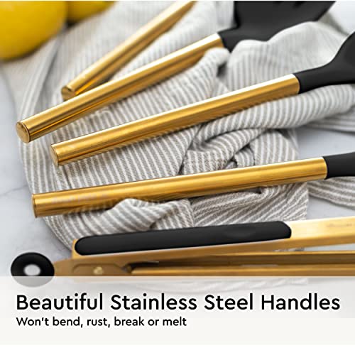 Black and Gold Kitchen Utensils Set (Black & Gold)