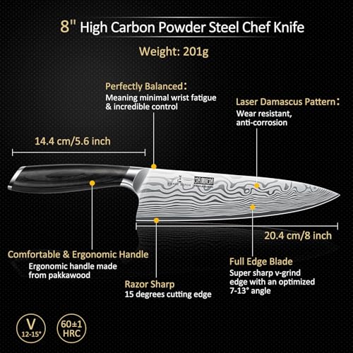 8 Pieces Knife Set with Magnetic Block (8 Count)
