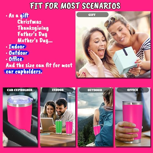 20 oz Tumbler Insulated Tumblers Stainless Steel Coffee Mug (Hot Pink)