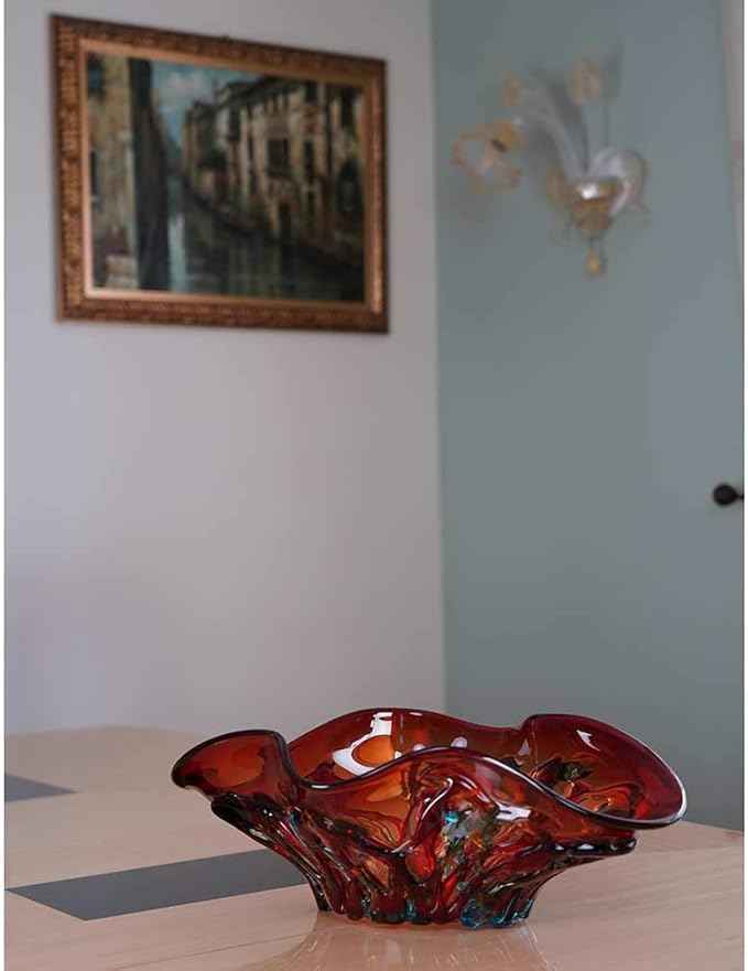 GlassOfVenice Murano Glass Mars Centerpiece Bowl