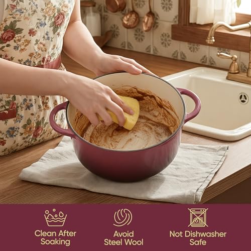 4.5 Quart Dutch Oven Pot with Lid (4.5 QT / Rose)