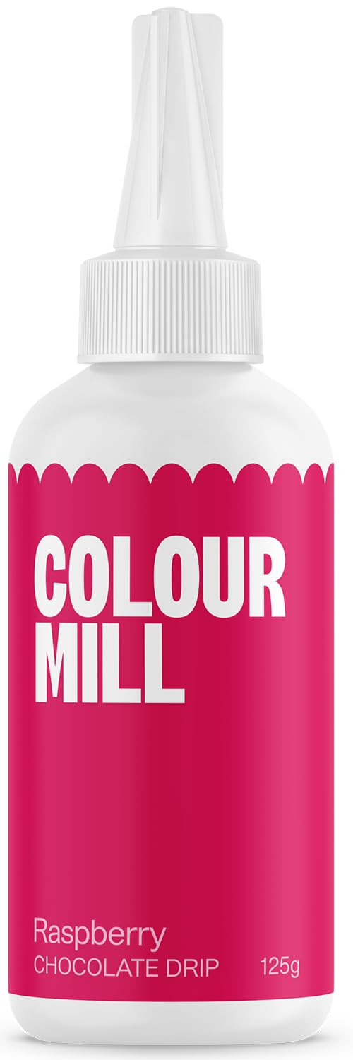 Colour Mill Chocolate Drip Easy-Melt Drizzle for Desserts, 125 Grams Raspberry - Nestoria