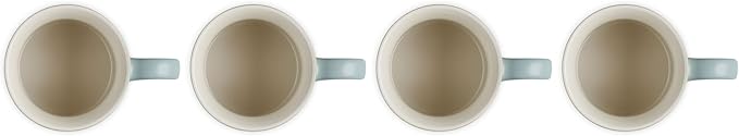 Le Creuset Stoneware Set of 4 Mugs, 14 oz. each, Sea Salt