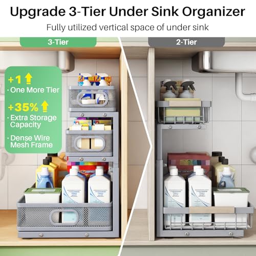 Under Sink Organizer (Gray / 1 Pack)