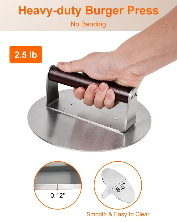 8.5" Stainless Steel Smash Burger Press