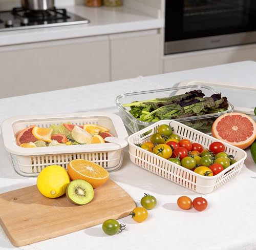 Glass Food Storage Containers with Glass Lids (‎Ivory White -2p)
