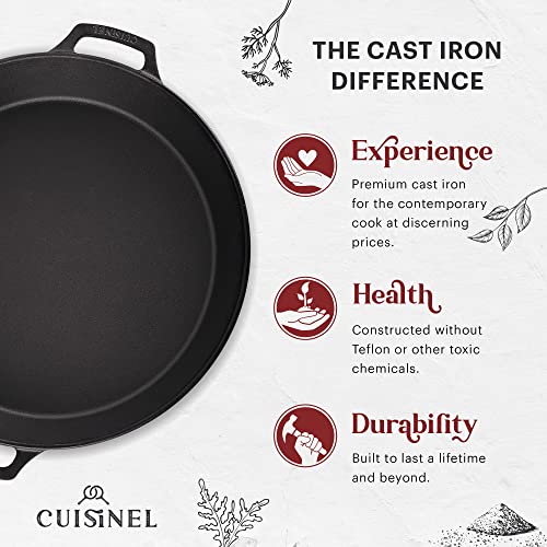 Cast Iron Skillet + Chainmail Scrubber (Dual Handle Skillet / 15")