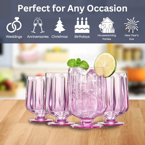 Unbreakable Premium Drinking Glasses Set of 4