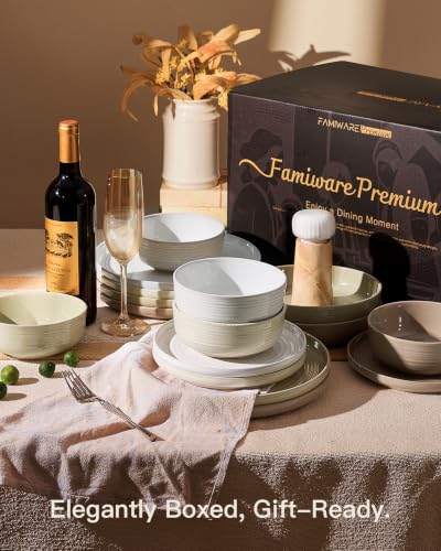 Stoneware Dinnerware Set for 8 (Multicolor)