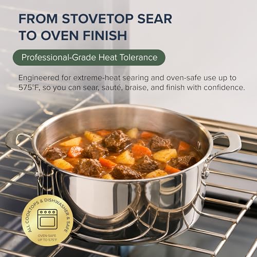 Pro-Smart 9-Piece, 3.1mm Tri-Ply Clad Stainless Steel Cookware Set