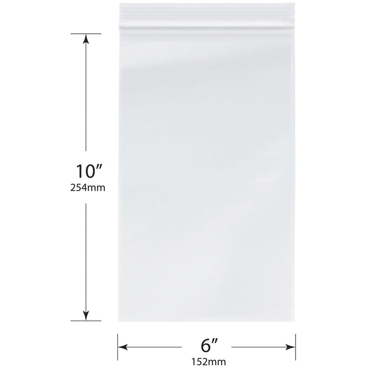 6 x 10 inch 4 Mil Zipper Reclosable Bags (1000 Count)