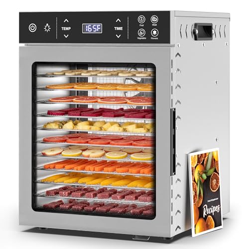 800W Food Dehydrator with 12 Trays for Jerky