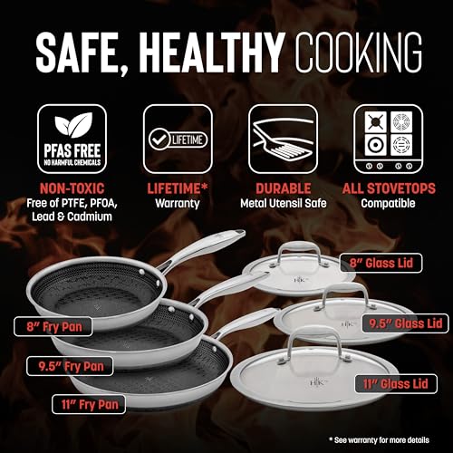 6 Piece Hybrid Fry Pan Set