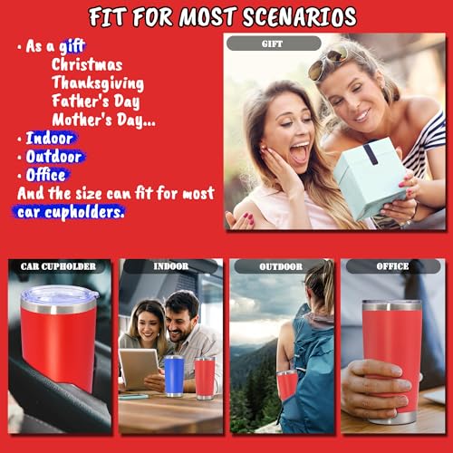 20 oz Tumbler Insulated Tumblers Stainless Steel Coffee Mug (Red)