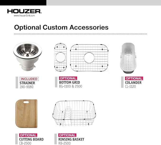 Houzer Legend Stainless Steel Kitchen Sink - 33 Inch Topmount 4-Hole 80/20 Double Small Left Bowl Kitchen Sink, Durable & Versatile, Nested 20-Pack - LHD-3322-20